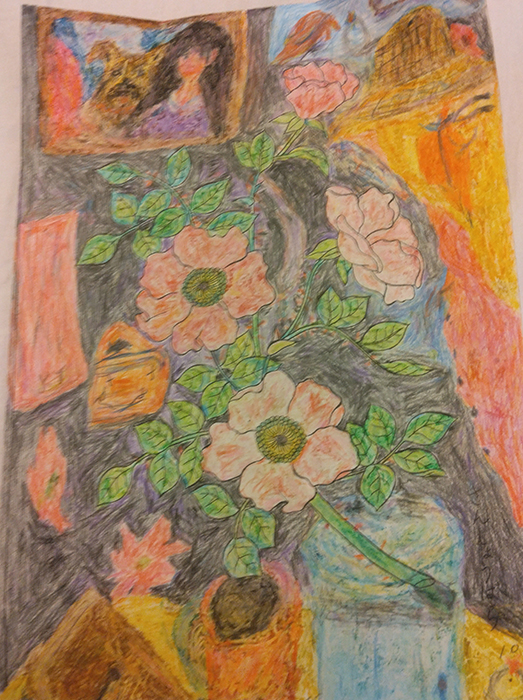 入院中に描いた絵(色鉛筆)